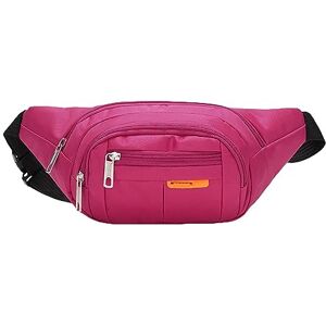 Zylione Sac banane de course à pied pour homme et femme Sac à bandoulière décontracté Imprimé Avec porte-bouteille d'eau, rose vif, Taille unique - Publicité