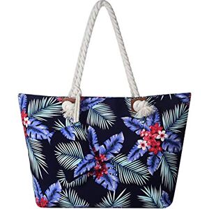 DonDon Grand sac de plage imperméable avec fermeture à glissière Sac shopping à bandoulière fleur d'Hawaii - Publicité