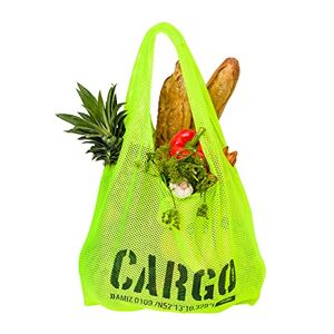 CARGO by OWEE Sac de Course Cabas Pliable pour Femme Homme Tote Bag Sac à Main Filet Sac de Plage en Tissu Shopping Jaune Fluo - Publicité