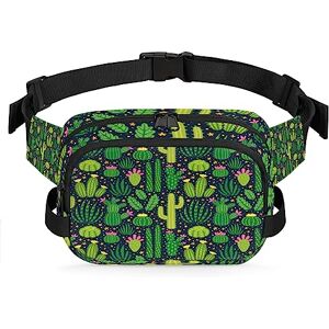 Yzrwebo Sac banane à motif cactus mexicain pour femme et homme, sac banane tendance avec sangle réglable pour entraînement en plein air, voyage, course, randonnée, cyclisme, multicolore, Large - Publicité