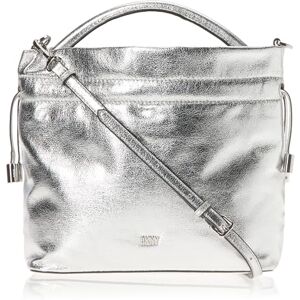 DKNY Sac à bandoulière Feven avec poignée supérieure, Main Femme, Argenté, Small - Publicité