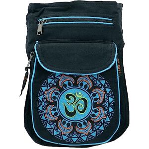 Guru SHOP Sac banane en tissu Aum Mandala, Goa Vert Homme/Femme Coton 25 x 17 x 4 cm Festival Hippie, noir/turquoise, Taille unique - Publicité