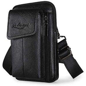 Burlife Sac Messenger pour Téléphone, Sac de Ceinture Téléphone Portable, 6.5" Vertical Pochette de Ceinture Telephone Homme Petite Sac à Bandoulière Ceinture Sac en Cuir Voyage Portable Housse De Transporter - Publicité