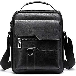 SDINAZ Sacoche Homme Cuir PU IPAD Homme Pochette Besaces Sac à Dos Sac de Messager Porte-Documents Sac Bandoulière Cartable Crossbody Sac à Main FR918 Noir - Publicité