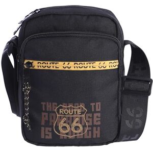 Route 66 – Sacoche Homme Bandouliere avec 3 Pochettes – sac bandoulière homme sacs à main homme pochette bandouliere Tissu Résistant Unisex (Noir) - Publicité