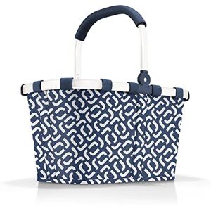 reisenthel carrybag cabas courses avec cadre aluminium stable, poignée rabattable, poche intérieure zippée, pliable, capacité 22l, polyester haute qualité, déperlant, en bleu marine signature - Publicité