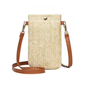 TIANNAIT sac à bandoulière tissé tout assorti en paille 1 pièce, sac de plage d'été, pour femme, sac à bandoulière vertical simple pour téléphone portable - Publicité