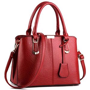 Pahajim Sac à Main Femme Sac Femme Bandoulière PU cuir Imperméable Sac Cabas Femme pour les Affaires, le Shopping et les Voyages(Rouge) - Publicité