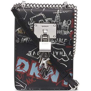 DKNY Elissa N/S Phone CR, Sac à bandoulière Femme, Graffiti Noir, Einheitsgröße - Publicité