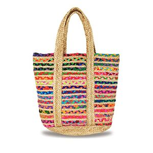 BANZAII TEXTILE INNOVATOR ONLINE Banzaii sac de paille pour femme, sac à bandoulière coloré, sac d’été, sac de plage entièrement fait à la main Pag - Publicité