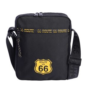 Route 66 – Sacoche Homme Bandouliere avec 3 Pochettes – sac bandoulière homme sacs à main homme pochette bandouliere Tissu Résistant Unisex (Style 2 Grand, Noir) - Publicité