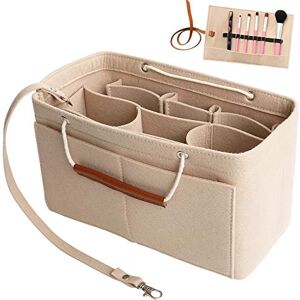 Yoillione Feutre Organisateur de Sac à Main Femme, Multi Poches Sac Interieur Beige, Bag in Bag Organizer Medium Sac Organiseur avec Poignée - Publicité