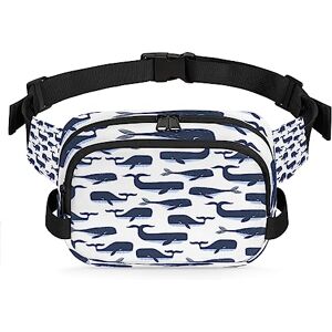 Yzrwebo Sac banane à motif baleine pour femme et homme, sac banane tendance avec sangle réglable pour entraînement en plein air, voyage, course, randonnée, cyclisme, multicolore, Large - Publicité