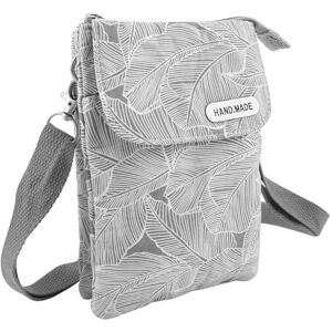 Buysow Sac Telephone Portable Femme Multifonctionnel, Mini Sacs en Toile, Bandoulières Pochette Téléphone Portable avec Bandoulière Réglablepour la Vie Quotidienne Shopping Voyages Quotidiens (Gris) - Publicité