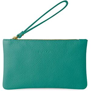 Parubi Pochette à Main Petite pour Femme, Mini Sac à Main en Cuir Souple Véritable Fabriqué en Italie, Pochette avec Cordon et Fermeture Éclair Élégante pour Femme et Fille (Aura) - Publicité