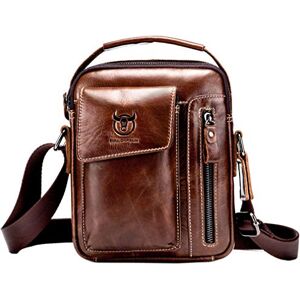 Xieben Vintage En Cuir D'épaule Messenger Sac pour Hommes Femmes Casual Business Porte-documents Cross Body Pochette Pack Fourre-tout Téléphone Sacs À Main Sling Poitrine Poche Café - Publicité