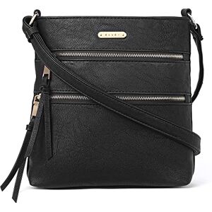 CLUCI Sac à Bandoulière Femme PU Cuir Sac à Main Moyen Zip Poche Bandoulière Réglable Douce et élégante Sacs Portés épaule, Noir - Publicité