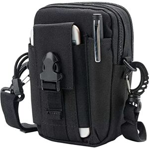 ZhaoCo Sac Tactique Ceinture, Sacoche Ceinture Nylon Molle EDC Gadget Utilitaire téléphone cellulaire pour Randonnée Voyage Sport Plein-air Noir avec Sangle - Publicité