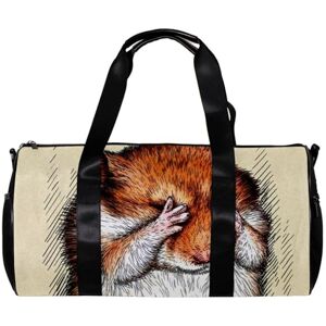 Generic Sac de Sport pour Femmes,Petit Sac de Sport pour Hommes,Sac de Nuit,Motif Aquarelle Blanc Animal Abstrait - Publicité