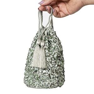 Maya Deluxe Womens Handbag Ladies Sequin Bag Bridesmaids Sparkling Drawstring Coin Purse Pouch for Evening Prom Party, Embrayage aux Femmes, Green Lily - Publicité