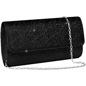 OSDUE Sac de Soirée Pochette, Pochette Enveloppe Sac de Soirée pour Femme, Sac à Main de Soirée Etincelant pour Soirée, Mariage, Bal de Fin d'année, Fête, Noir - Publicité