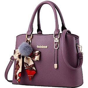 Susenstone Sac à Main Femme BandoulièRe Pas Cher Grand Vintage Cabas Sac D'éPaule Fourre-Tout Pu Cuir Frange Avec BandoulièRe Ajustable, Noir Rouge (Violet) - Publicité