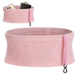 Zuroki Ceinture Course a Pied Universelle, Sac Running Homme Femme, Ceinture Banane en Tricot Respirant Multifonctionnel, Sacoche Banane Grande Capacité pour Le Jogging (Rose) - Publicité