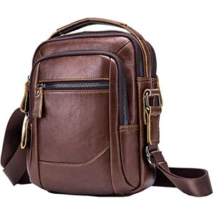 NIYUTA Sacs bandoulière Homme Sacs à Dos porté Travers Cuir Véritable Sac à Main Sacoche Bandoulière Business Loisir Pochettes Marron - Publicité