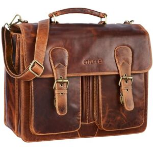 STILORD 'Karl' Serviette Cartable Homme en Cuir Sac à Bandoulière Vintage Porte-documents Sac d'Enseignant Sac d'Affaires, Couleur:kara cognac - Publicité