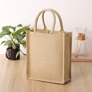 ITODA Femme Rétro Sac à Main en Toile de Jute Naturelle, Sac Fourre-tout à Bandoulière Sacoche de Courses Pliable Réutilisable Sac de Stockage avec poignées pour Magasin Déjeuner Fournitures Quotidiennes - Publicité