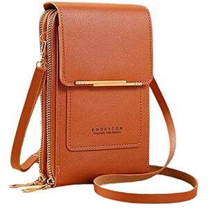 Yellsong Petit Sac Téléphone Portable Femme PU Petit Sac Bandoulière Femme Pochette Telephone Portable, Sac à Main Porte avec Porte Carte et Bandoulière à Bandoulière Cadeaux pour Femmes (Brown, One Size) - Publicité