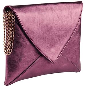 Clairefontaine 400028C Sac à main, Pochette enveloppe en Véritable Cuir d'Agneau, cuirisé Cerise - Publicité