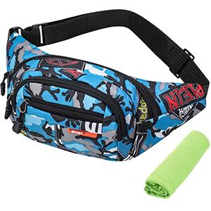 OHSN Waist Bag Camo Grande Capacité Sac Banane 1pcs Sport Sacs Bananes De Randonnée Vintage Tendance Imperméable Tissu Nylon avec Fermeture Éclair pour Le Vélo Les Vacances Randonnée Téléphone Bandoulière - Publicité