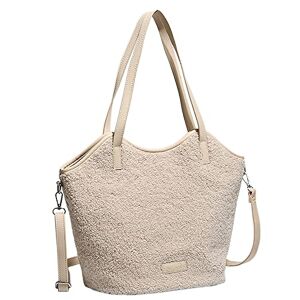 HunterBee Grand sac à main en polaire Sherpa en peluche pelucheuse Grand sac à main en fausse fourrure pour femme Pour l'hiver et l'automne Sac de Courses Mode - Publicité