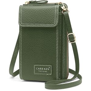 REETEE Sac Téléphone Portable Femmes Portefeuille en Cuir Petit Sac Bandoulière Femme Pochette Telephone Portable, Sac à Main Porte Feuille avec Porte Carte et Bandoulière Amovible (Vert-1) - Publicité