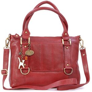 Tigi Collection Handbags Cuir Véritable Sac à Main/Sac porté épaule avec Bandoulière réglable et détachable/Sac Porté Croisé Femme  Rouge - Publicité