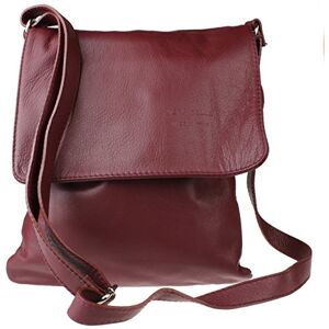 Girly Handbags Femme Cross Body en cuir véritable Rouge Foncé - Publicité