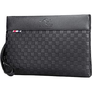 A-QMZL Pochette Homme Cuir Pochette Sac Business Grande Capacité Pochette Pochette Sacs à main Cartes fendues Poches avec fermeture éclair Portefeuille Homme avec dragonne Poignet Sac Travail Voyage Casual - Publicité