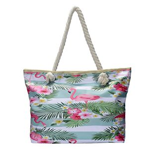 DonDon Grand sac de plage imperméable avec fermeture à glissière Sac shopping à bandoulière Rétro Hawaii - Publicité