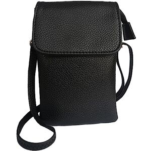 NAOYQ Petit Sac à Bandoulière Classique Sac Téléphone Portable Femme Pochette Portefeuille Femme Porte Vintage petit sacoche femme Portable Épaule portefeuille Téléphone en Cuir PU Noir - Publicité