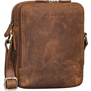 STILORD 'Tobias' Petite Sacoche Homme Bandoulière Élégant Pochette à Bandoulière Sac Téléphone Portable Vintage Sac Porté à l'Épaule en Cuir Véritable, Couleur:marron moyen - Publicité