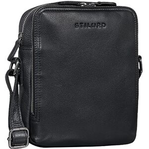 STILORD 'Tobias' Petite Sacoche Homme Bandoulière Élégant Pochette à Bandoulière Sac Téléphone Portable Vintage Sac Porté à l'Épaule en Cuir Véritable, Couleur:noir - Publicité