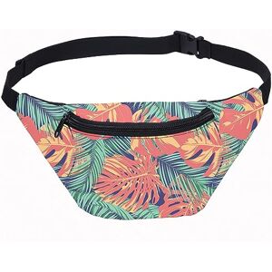 Surwin Sac Banane Femme Homme, Motif Feuilles Sacs Bananes Réglable Sac Taille avec Fermeture Éclair Sac de Poitrine pour Cyclisme Gym Jogging Balade Escalade Voyage (Feuilles de Monstera) - Publicité