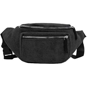 MEMOFYND 1 sac banane en toile noire, sac banane pour sports de plein air, sac à bandoulière unisexe décontracté, convient pour les déplacements, le shopping, les voyages, la course, le cyclisme, Noir , Taille - Publicité