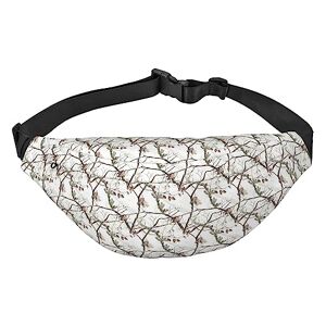 UNIOND White Tree Camo Imprimé Fanny Pack Sangle Réglable Ceinture Sac Casual Sac de Taille pour Voyage Sport, Noir , Taille unique - Publicité