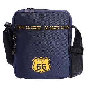 Route 66 – Sacoche Homme Bandouliere avec 3 Pochettes – sac bandoulière homme sacs à main homme pochette bandouliere Tissu Résistant Unisex (Style 2 Grand, Bleu Marine) - Publicité