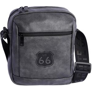 Route 66 – Sacoche Homme Bandouliere Cuir Végan avec 3 Pochettes Sacoche Cuir Homme Végan– sac bandoulière homme sacs à main homme Pochette Homme Cuir Végan Tissu Résistant Unisex (Gris) - Publicité