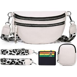 Elsaybro Sac Banane Femme Blanc Sac bandoulière Femme Petit Sac a Main Femme bandoulieres Pochette Telephone Portable avec Fente pour Carte de crédit et avec porte-monnaie amovible - Publicité