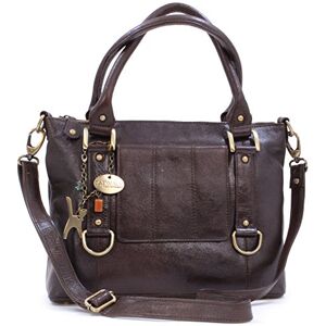 Tigi Collection Handbags Cuir Véritable Sac à Main/Sac porté épaule avec Bandoulière réglable et détachable/Sac Porté Croisé Femme GALLERY Marron - Publicité