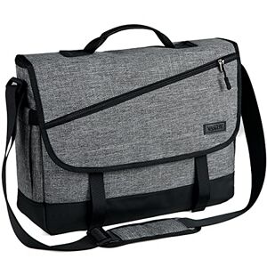 VASCHY Sac à Bandoulière, 17 Pouces Hommes Femmes Grande Sacoche Ordinateur Imperméable Sac à Épaule PC Mallette Messenger Besace pour Travail Collège Voyage avec Bandoulière Rembourrée Girs - Publicité